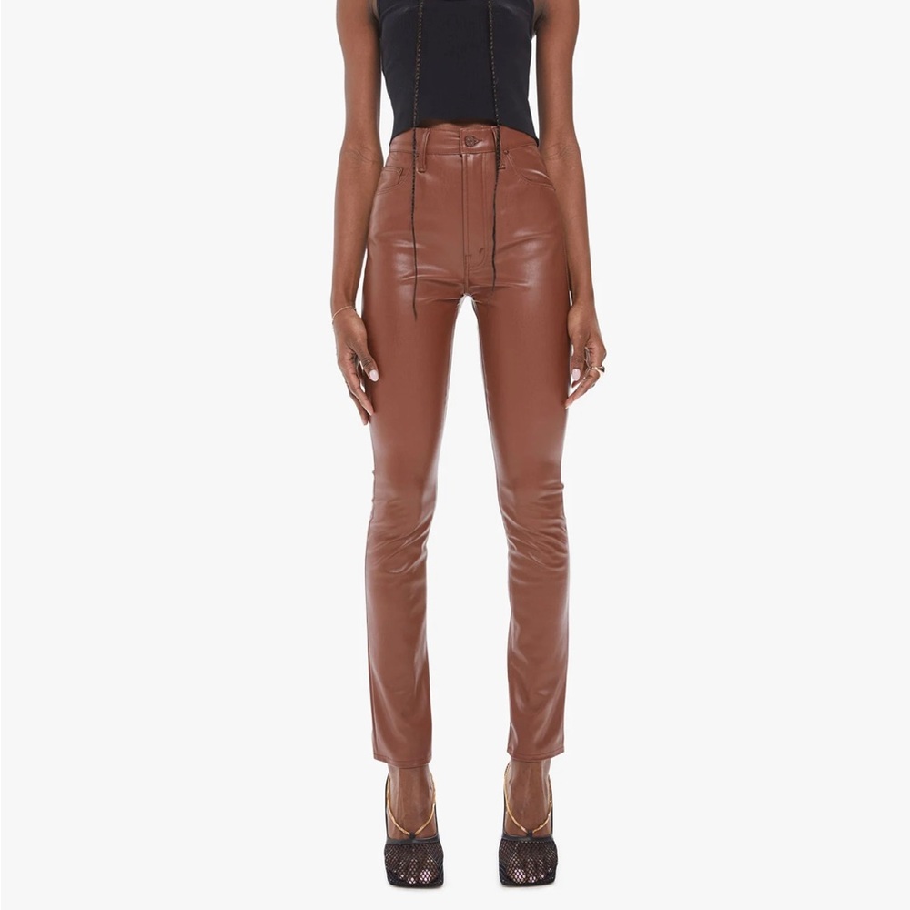 Mother high waisted soft faux leather